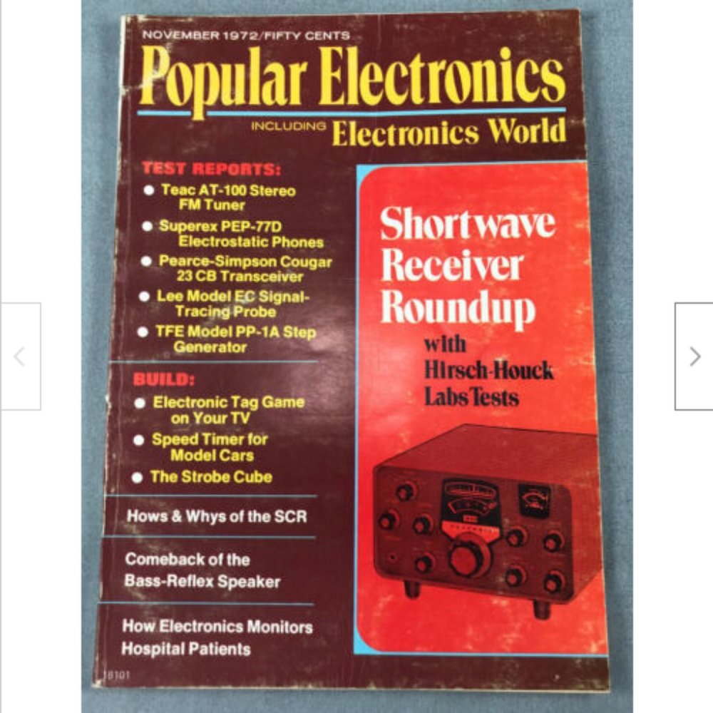 Vtg Popular Electronics Magazine Nov 1972 Build Electronic Tag Game*Strobe Cube+